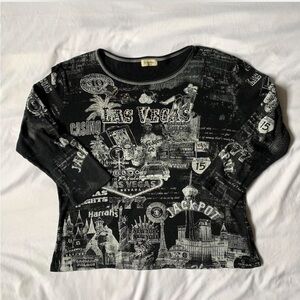 Y2k Las Vegas Graphic Top